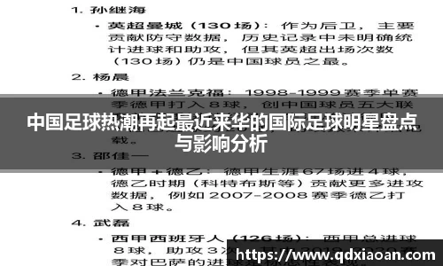 中国足球热潮再起最近来华的国际足球明星盘点与影响分析